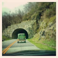 Road passing through forest