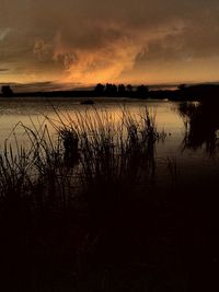 Scenic view of sea at sunset