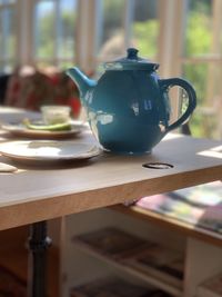 Tea cup on table