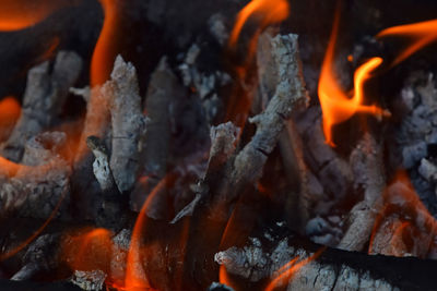 Full frame shot of burning firewood