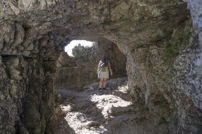 Road of 52 galleries is a military trail built during world war i on the pasubio vicenza, italy