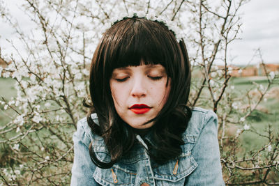 Portrait of a beautiful young woman