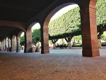 Architectural columns in the courtyard of a building