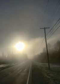 Road against sky during sunset