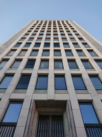 Low angle view of building against clear sky