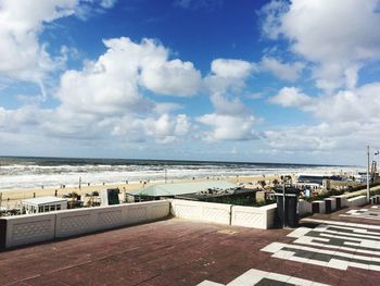 Scenic view of beach and sea against sky