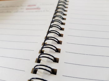 High angle view of books on paper