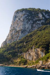 Scenic view of sea against mountain