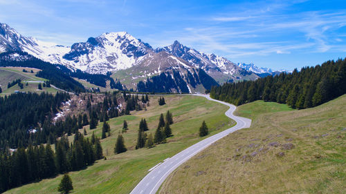 Scenic view of mountains against sky