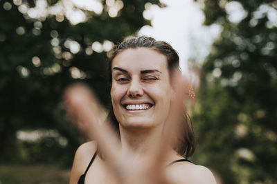 Portrait of happy woman