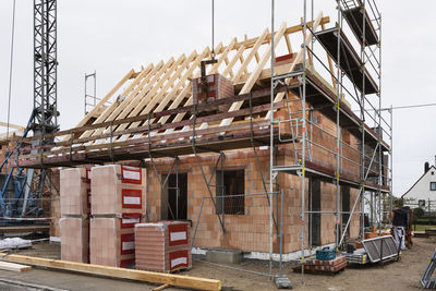 Construction site of new built house