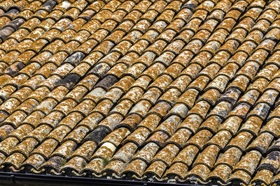 Full frame shot of patterned roof tiles