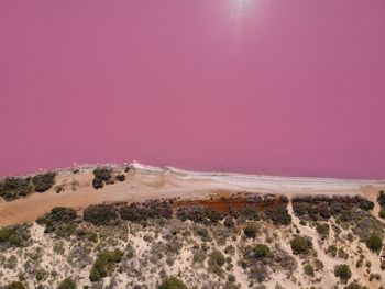 Scenic view of land against clear sky