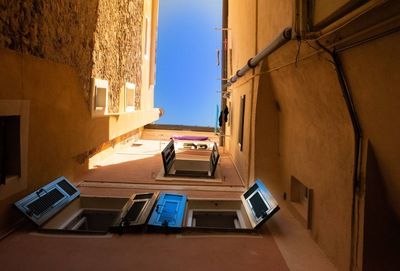 Low angle view of buildings against sky