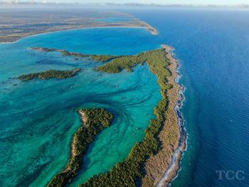 High angle view of sea