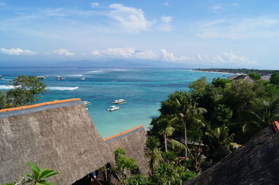 High angle view of sea against sky