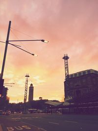 Construction site at sunset