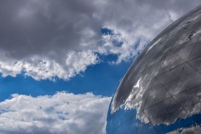 Low angle view of modern building against sky