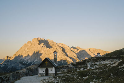 Scenic view of mountains against clear sky