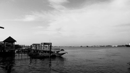 View of boats in sea