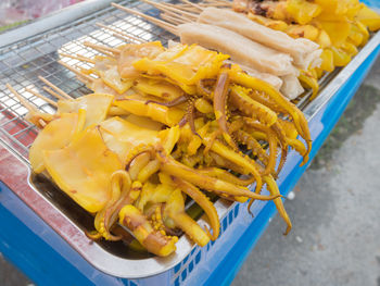 High angle view of food in container