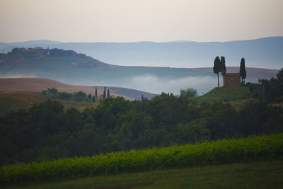 High angle view of chianti region, italy