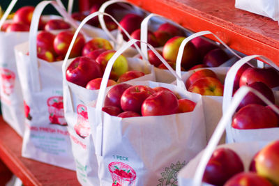 High angle view of fruits for sale