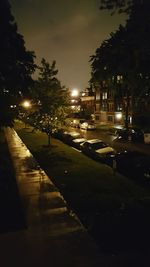 Illuminated street light at night