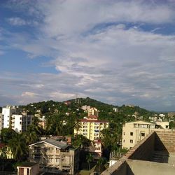 High angle shot of residential buildings