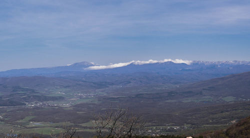 Scenic view of mountains against sky