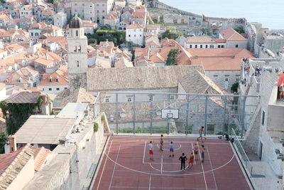 Basketball court within the city walls of dubrovnik old town croatia