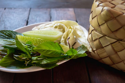 Close-up of food on table