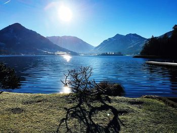 Scenic view of lake against mountains