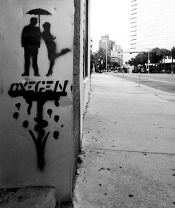 Close-up of text on wall