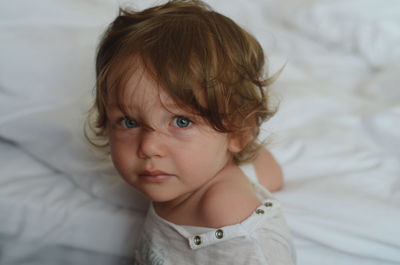 Portrait of cute girl at home