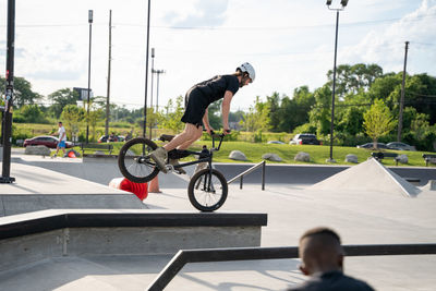 Man riding bicycle