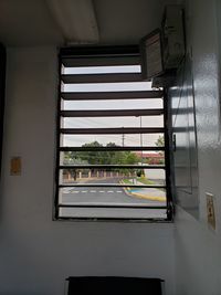 Building seen through window