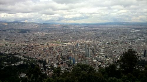 High angle view of townscape against sky