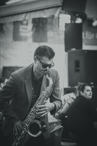 Young man playing guitar