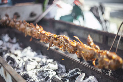 Chicken on barbecue grill