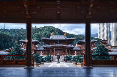 View of temple outside building