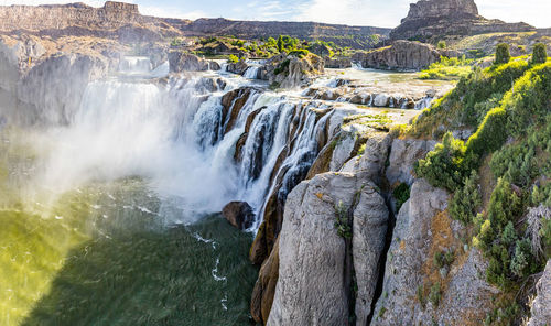 Scenic view of waterfall