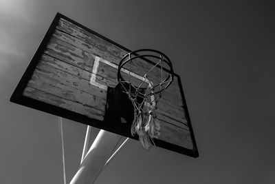 Low angle view of basketball hoop against sky