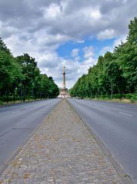 Road passing through city