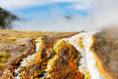 Scenic view of waterfall