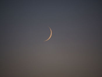 Low angle view of half moon against sky at night