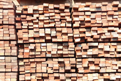 Full frame shot of firewood stack