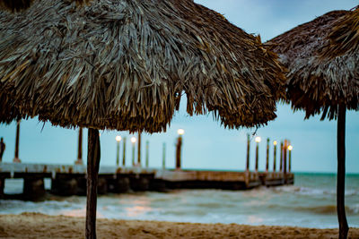 Bridge, lights and beach