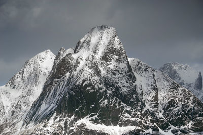 Scenic view of snowcapped mountain against sky