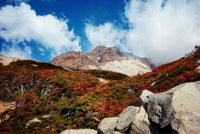 Scenic view of mountain against sky